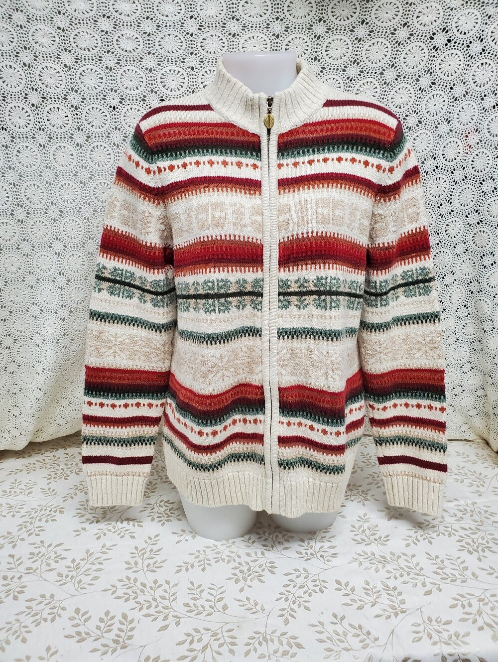 Northern Relections Zip-Front Sweater M fits M/L 36-38 Bust